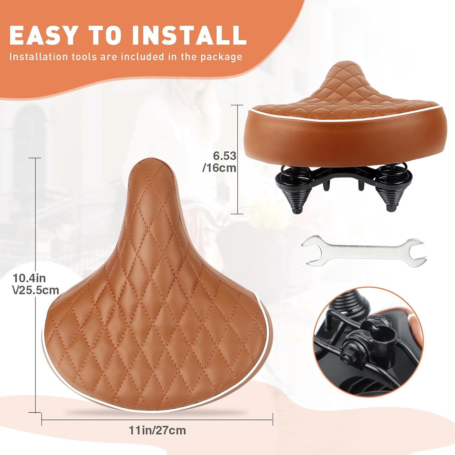 Bike Seat Wide Bicycle Seats for Men Women, Comfortable Soft Oversized E Bike Sa