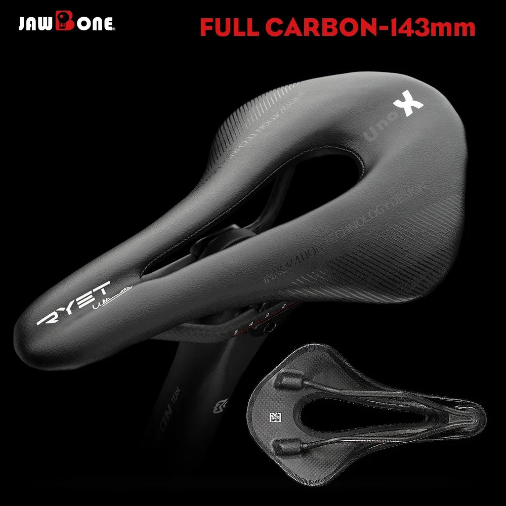 RYET Full Carbon Fiber Bike Saddle Ultralight Leather Road MTB Bicycle Seat