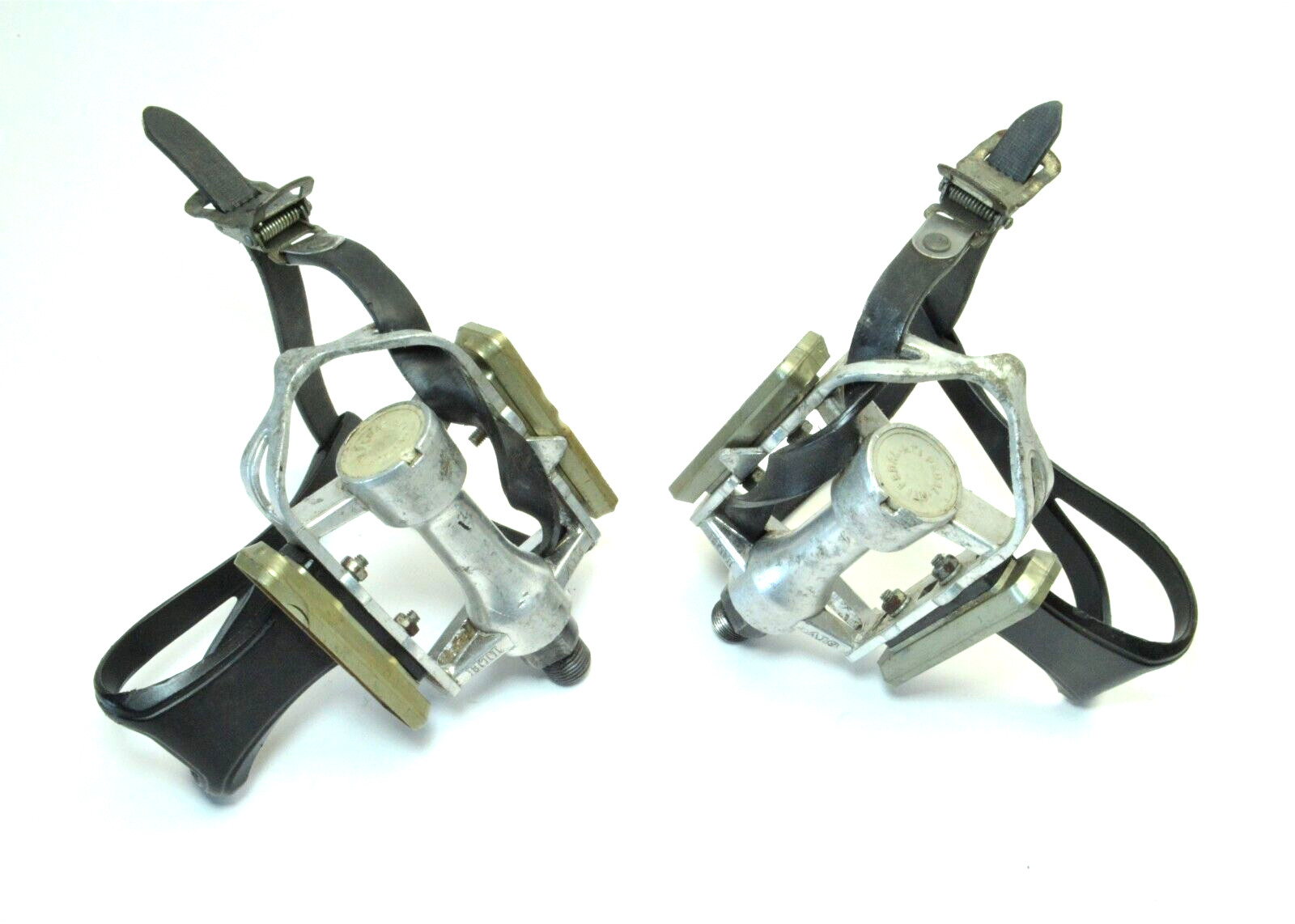 VINTAGE HTI A19 ROAD BICYCLE FORGED ALLOY QUILL PEDALS AND CLIPS 9/16 X 20 TPI