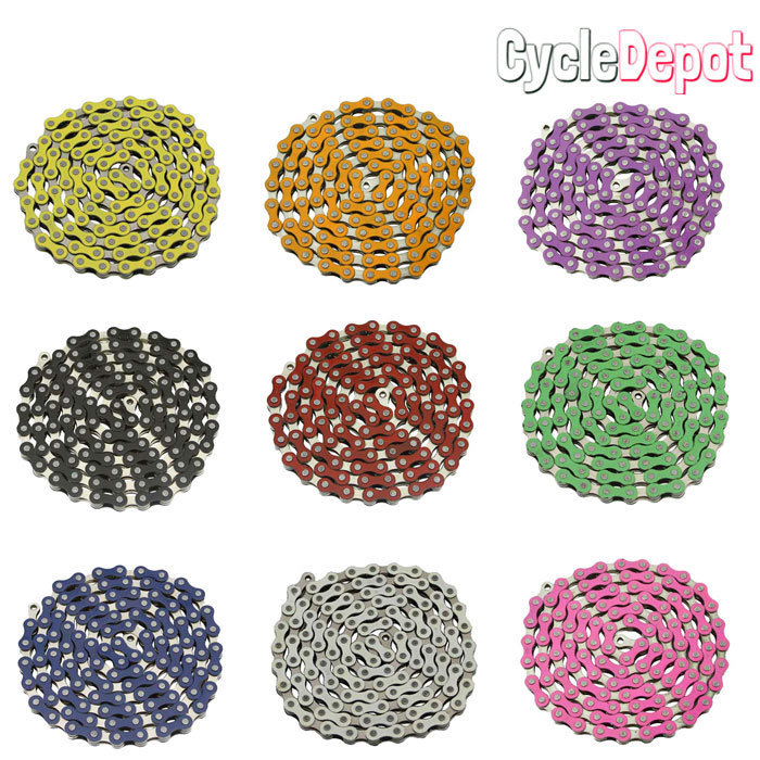 NEW YBN Single Speed Bicycle Chain 1/2″X1/8″ 112L BMX Freestyle Chain ALL COLORS