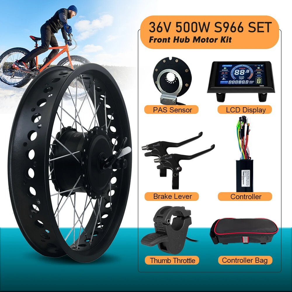 36 48V 500W Brushless Gear Front Motor Wheel for Snow Fat Bike Electric Bicycle