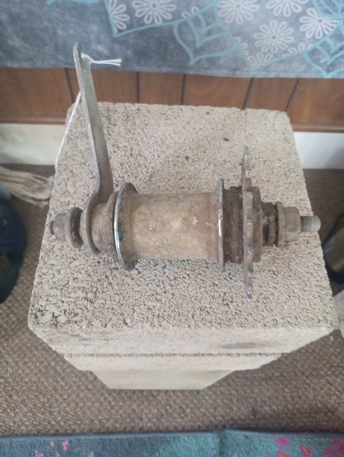 Bendix Rear Coaster Brake Hub 1-Speed 36H Nut Mount Silver w/ Sprocket Arm