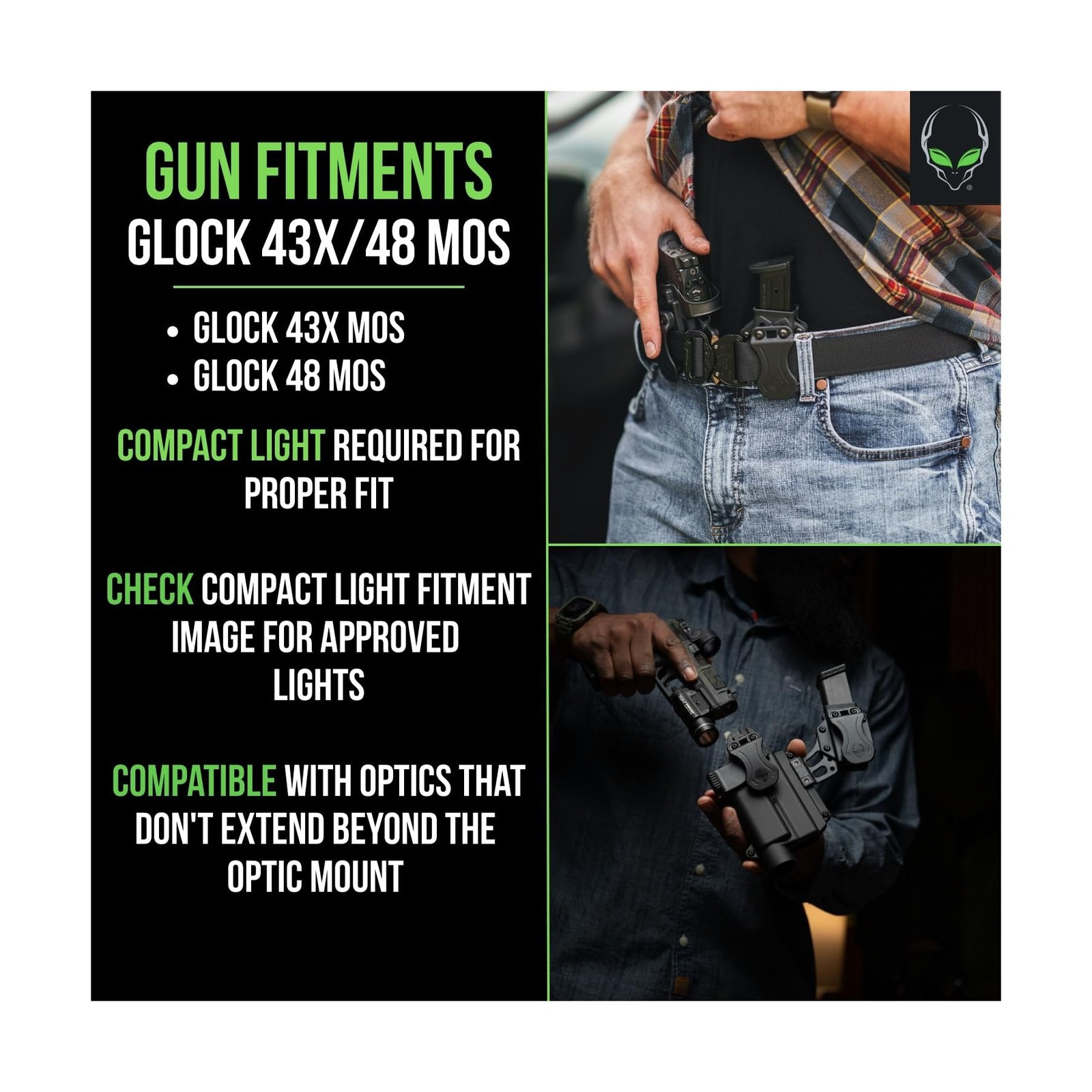 Alien Gear Photon Holster – IWB or OWB, Right or Left Hand, Optics Ready, Com…