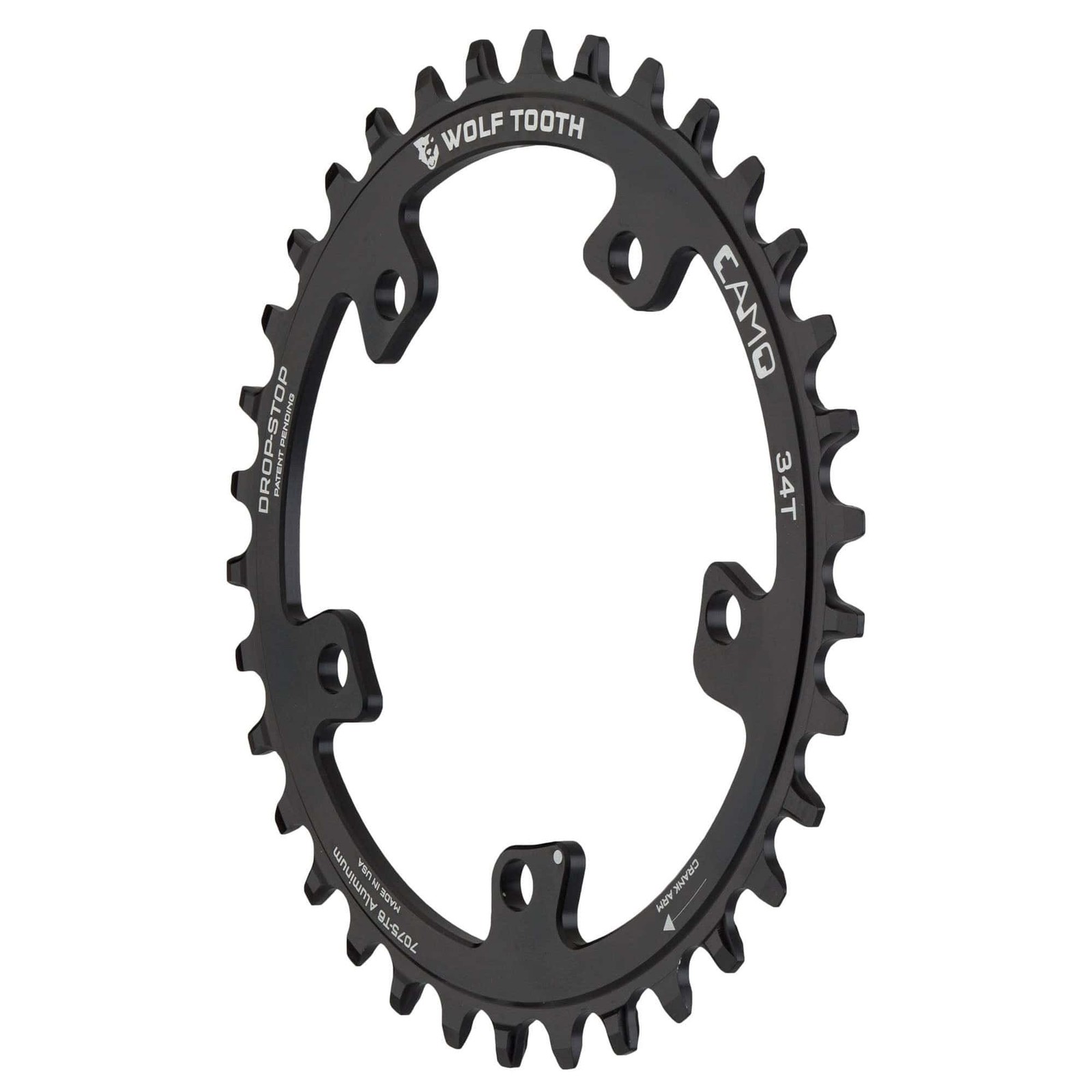 Wolf Tooth CAMO Aluminum Round Chainring Drop-Stop B 36T