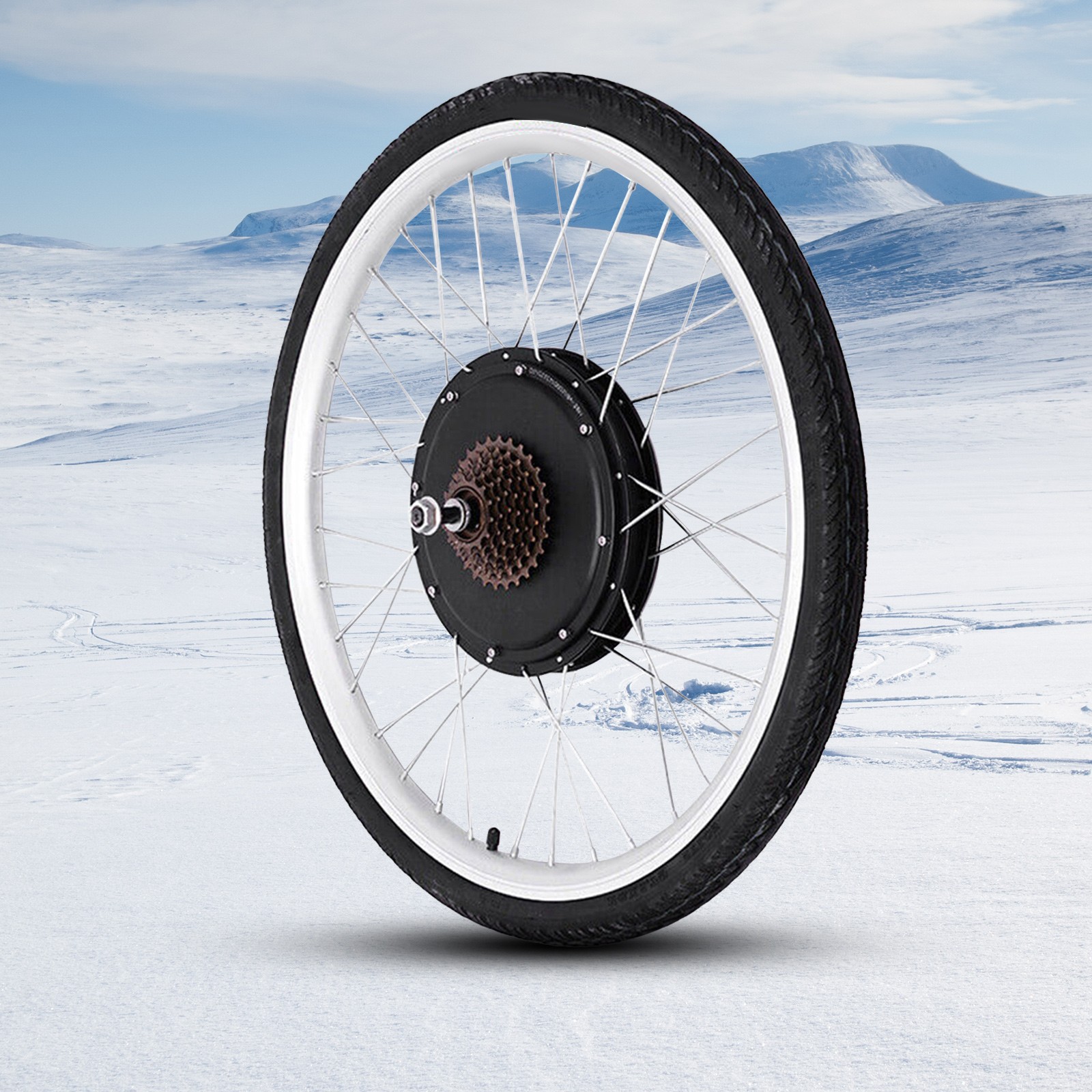 26″ Rear Wheel Electric Bicycle Conversion Kit E-Bike Motor Hub Kit 1000W 48V