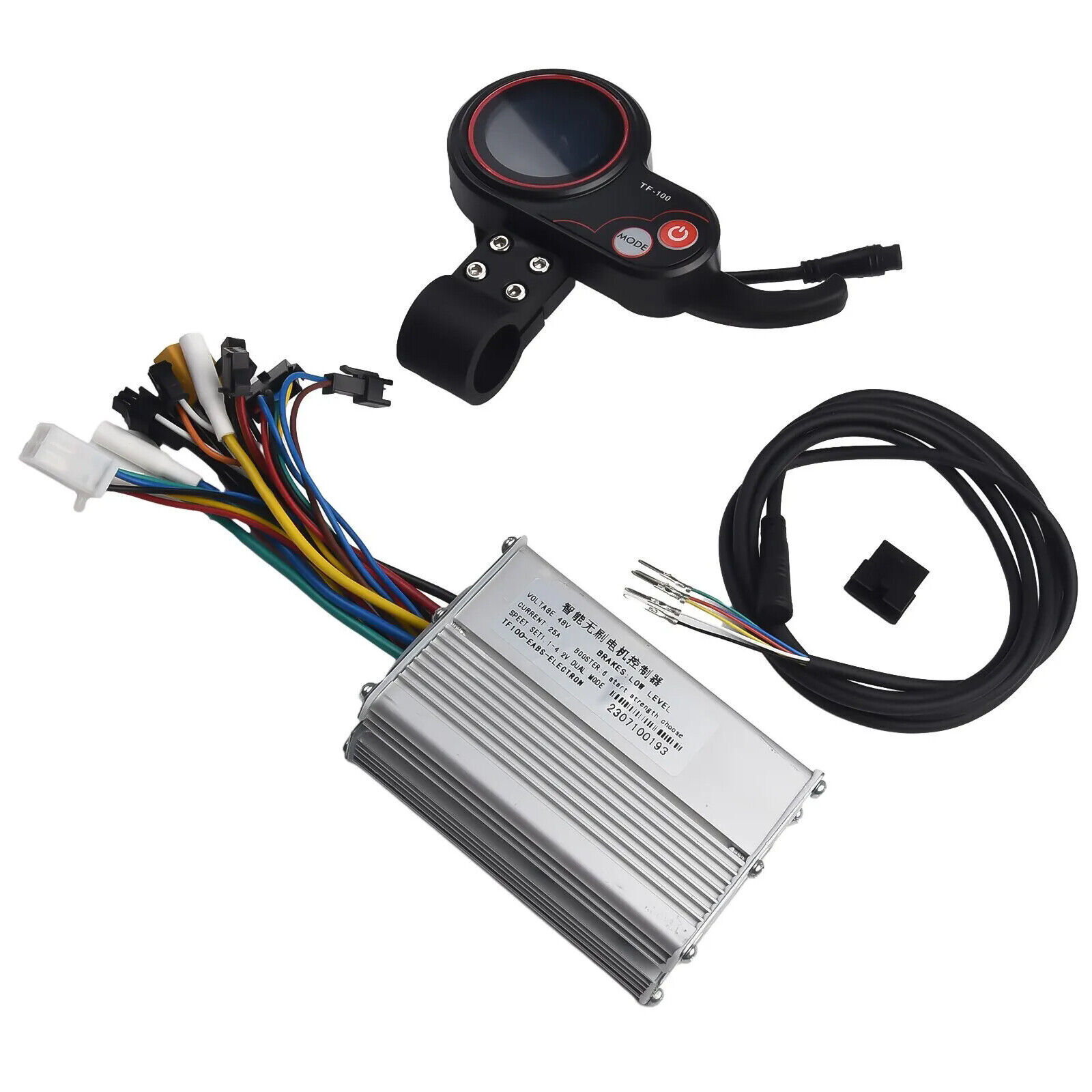 For Electric Scooter 1200W 48V-25A BLDC Controller + LCD & 6 Pin Cable Kit