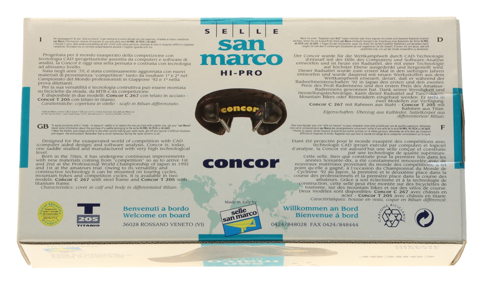 Selle San Marco Concor Supercorsa Hi-Pro Saddle Steel Rails Black NIB NOS NEW