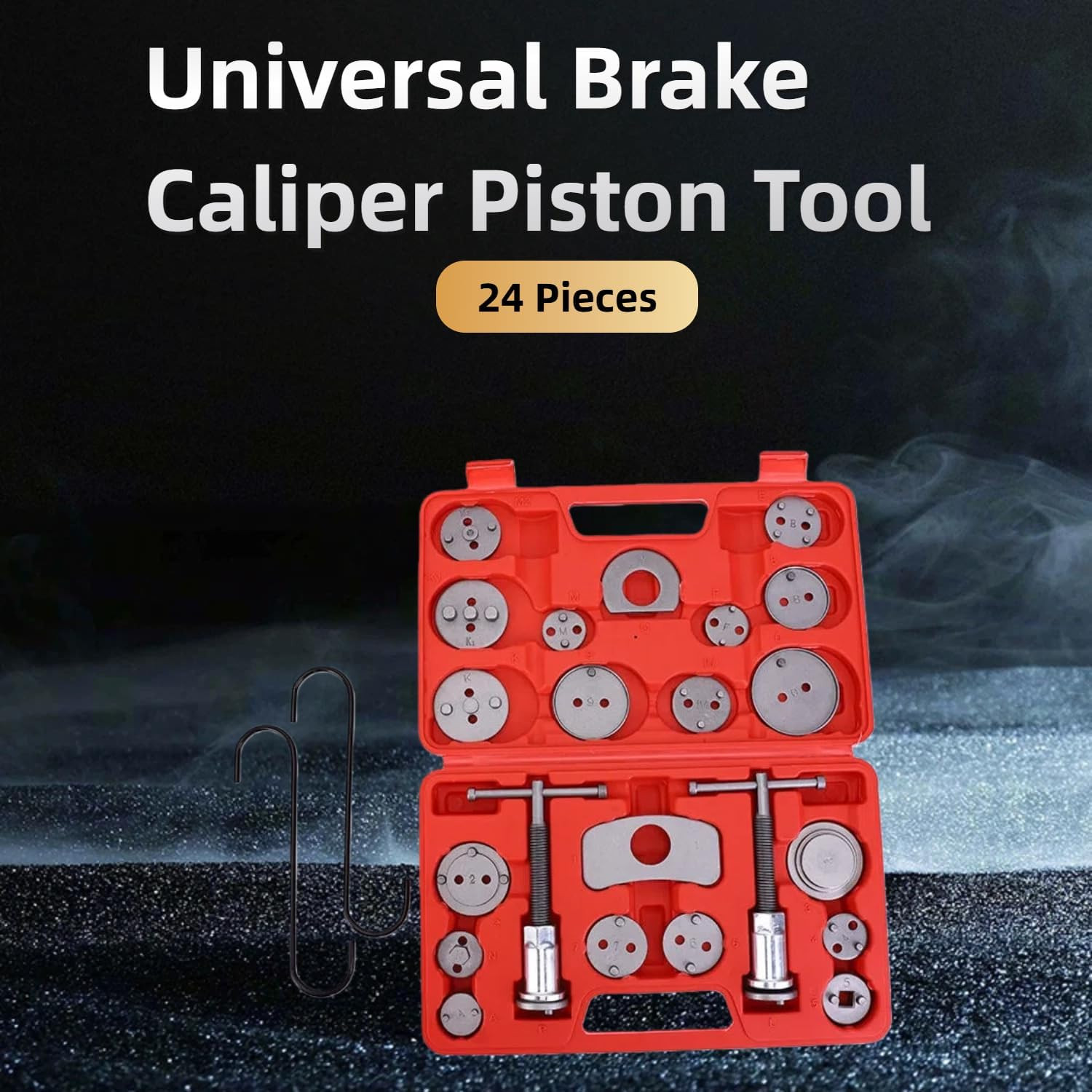 24Pc Brake Caliper Compression Tool Set Heavy Duty Piston Compressor
