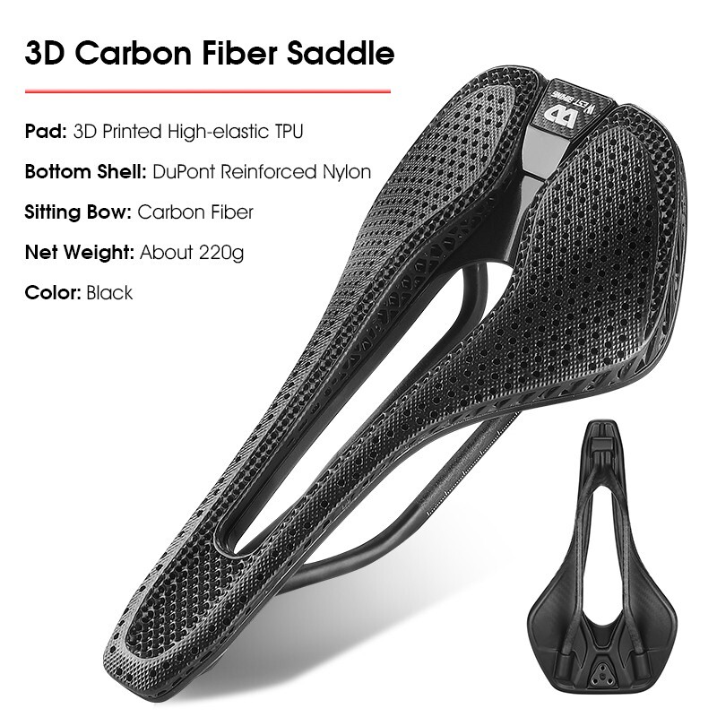 WEST BIKING Carbon Fiber Nylon 3D Printed Saddle Road Bike Hollow Bicycle Saddle