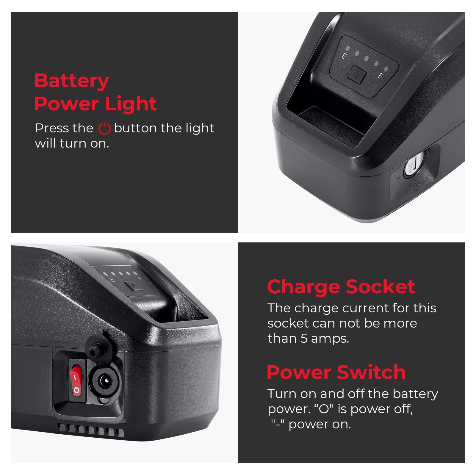 Jasion Ebike Battery 48V 10.4Ah for EB5 PLUS Electric Bike Battery Replacement