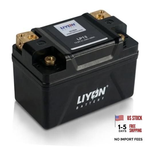 LIYON Lithium YTX9-BS/YTX7A-BS/YTZ10S-BS Motorcycle ATV Battery, LP12-BL-4AH