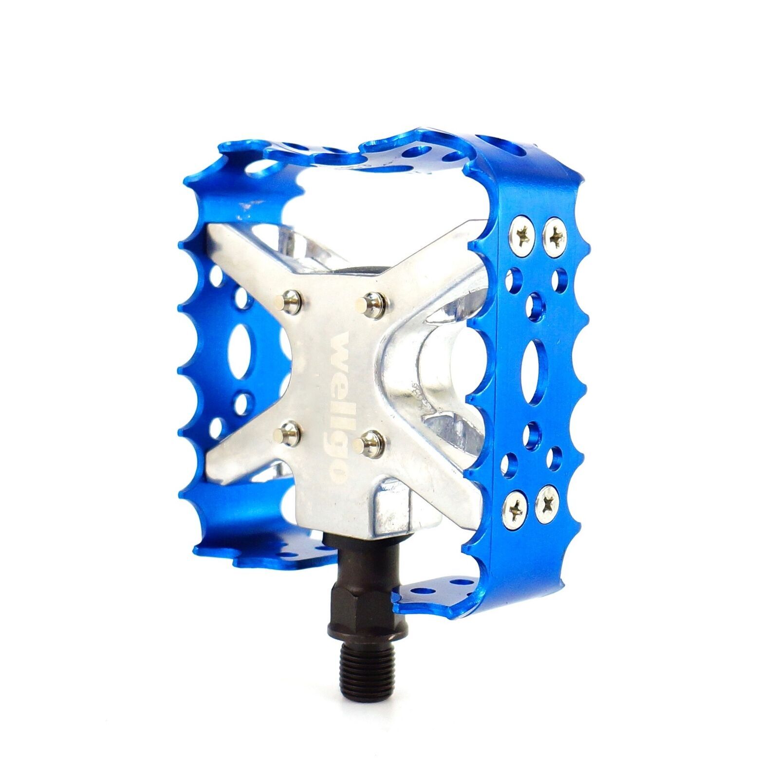 Wellgo BMX MTB Bear Trap Old school Bike Pedal 9/16″ or 1/2″ Black Blue Red Gold