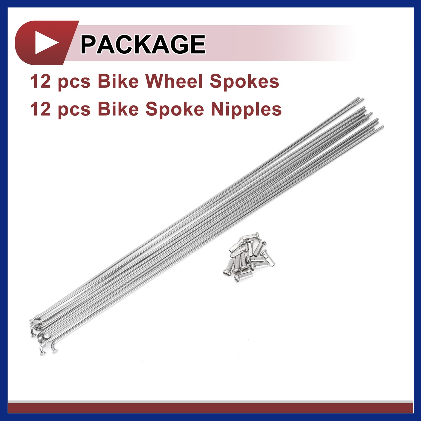 12Set 14G Bicycle Spokes 285mm Bike Wheel Spoke 304 Stainless Steel