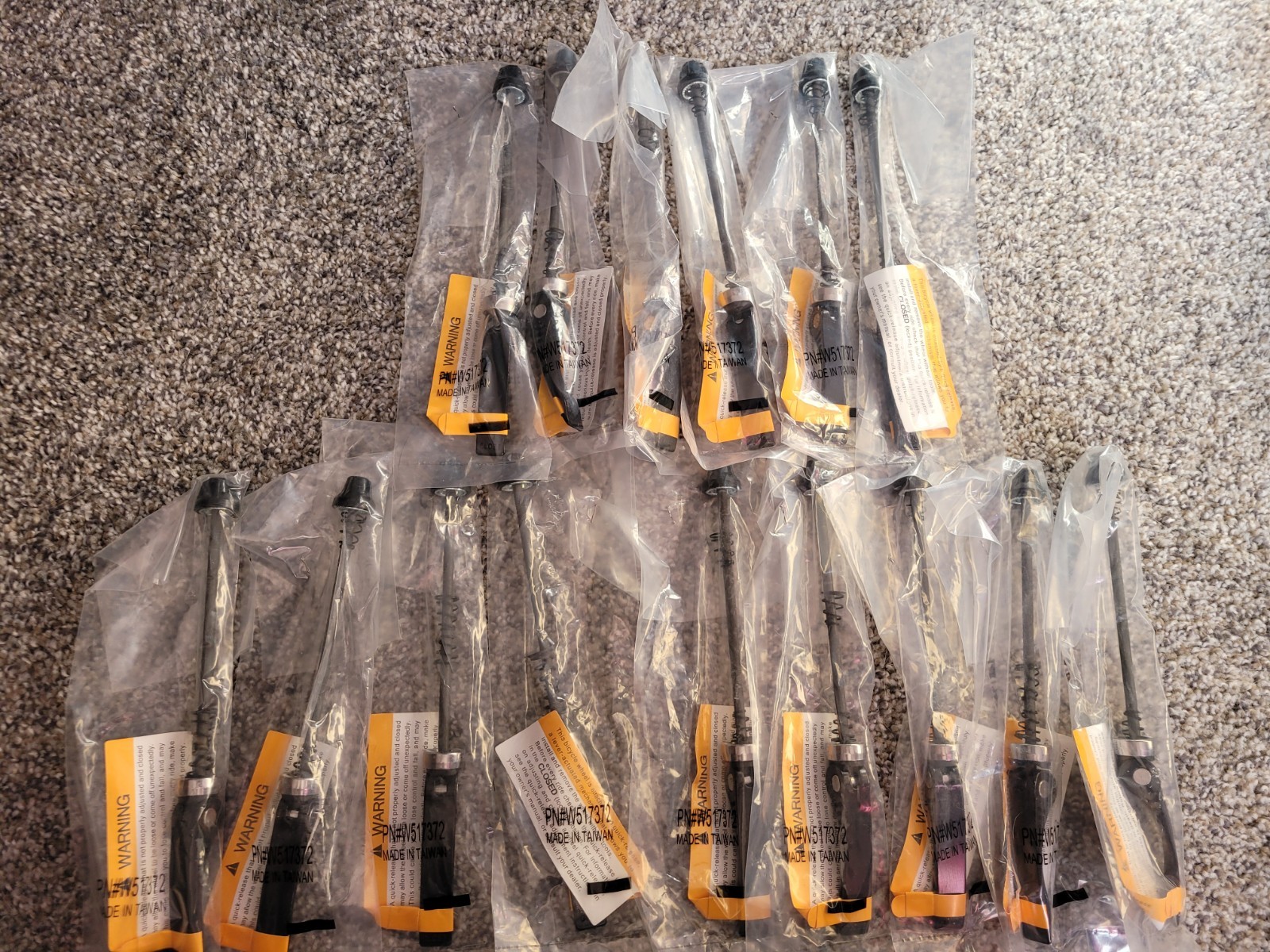 Lot of 15 Bicycle Skewers 150mm Black & Silver Quick Release Axles – Unbranded