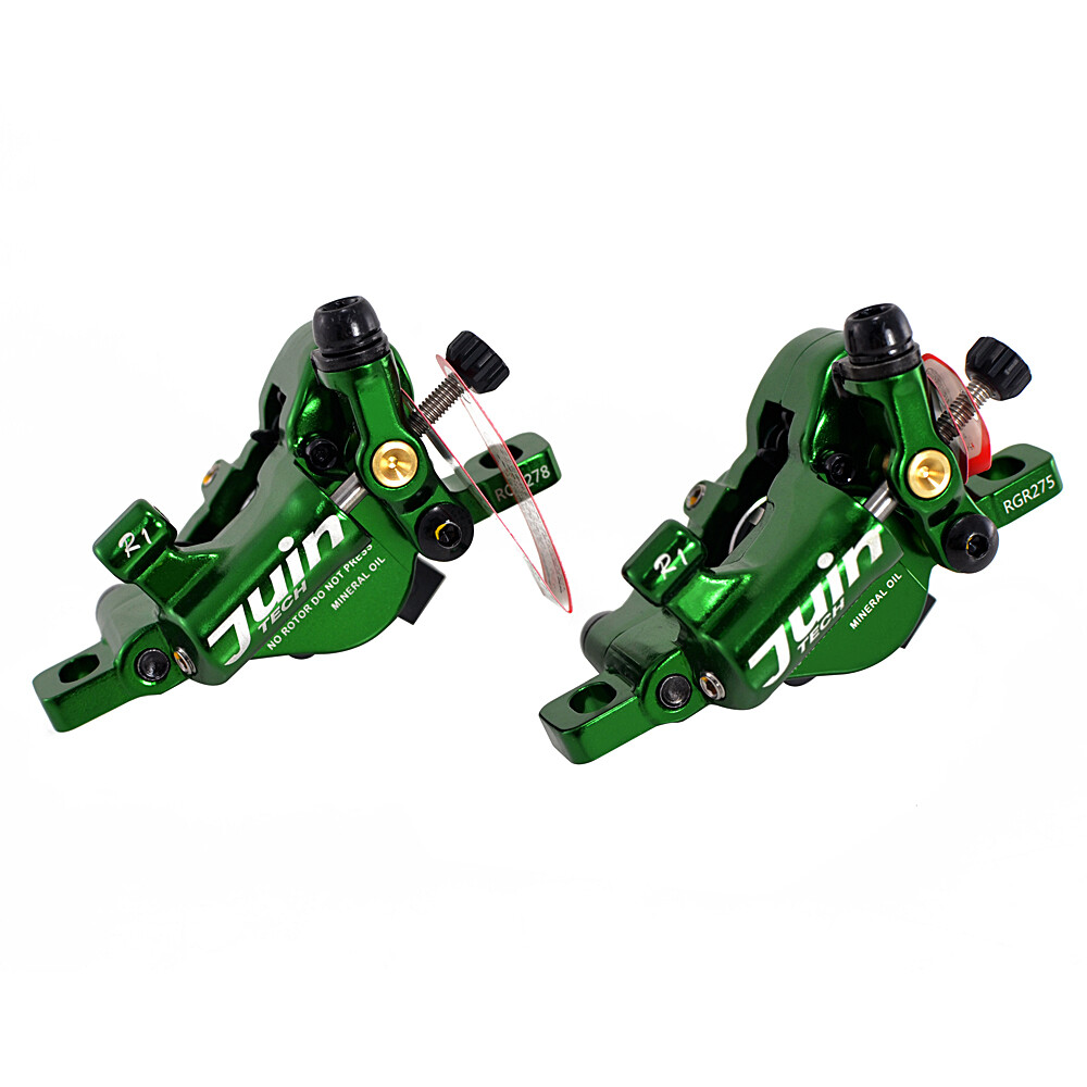 JUIN TECH R1 Hydraulic Road CX Disc Brake set 160mm w/ Rotor (Front+Rear),Green