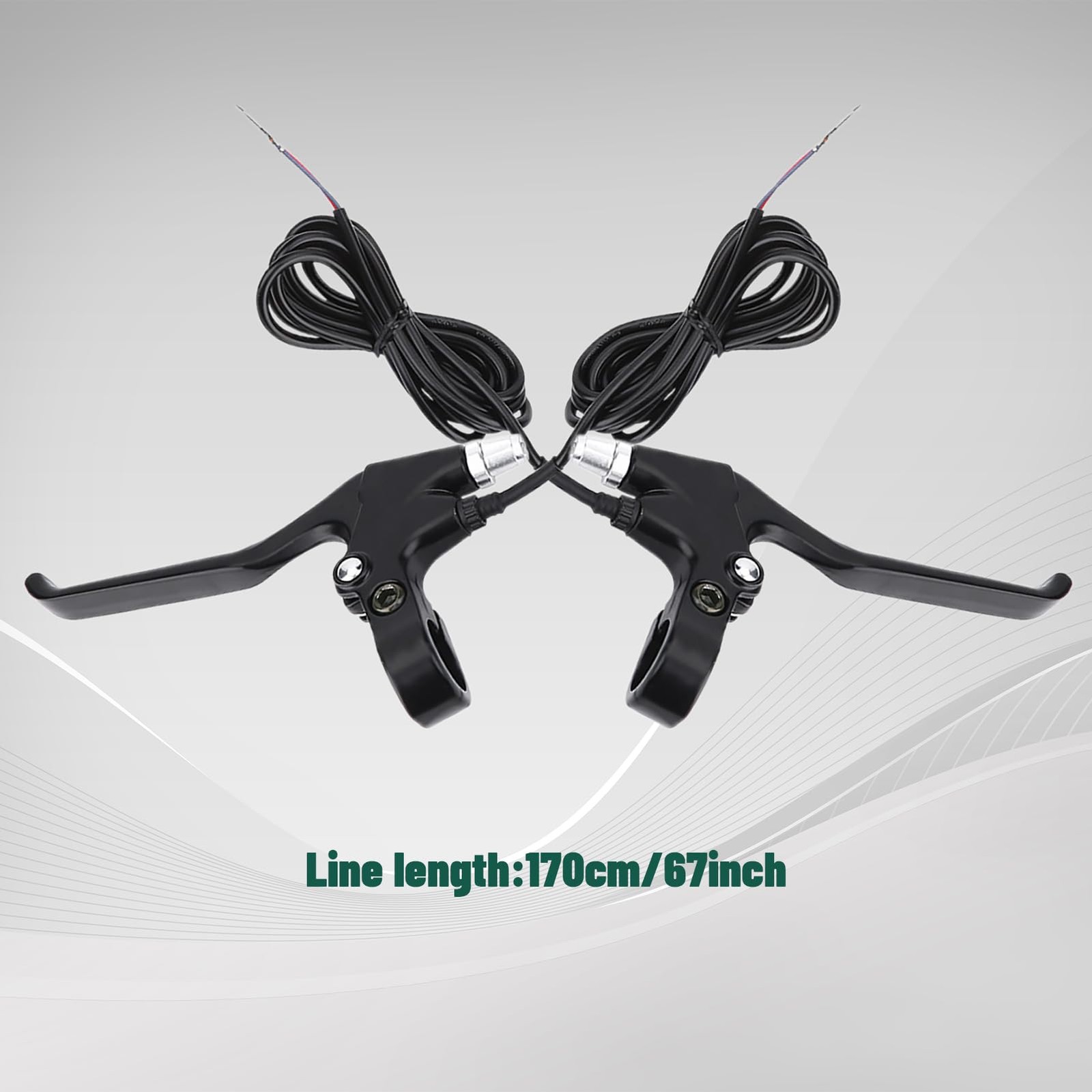 Brake Lever Set ,1 Pair Durable 2 Wires Left & Right E-Bike Electric Brake Lever