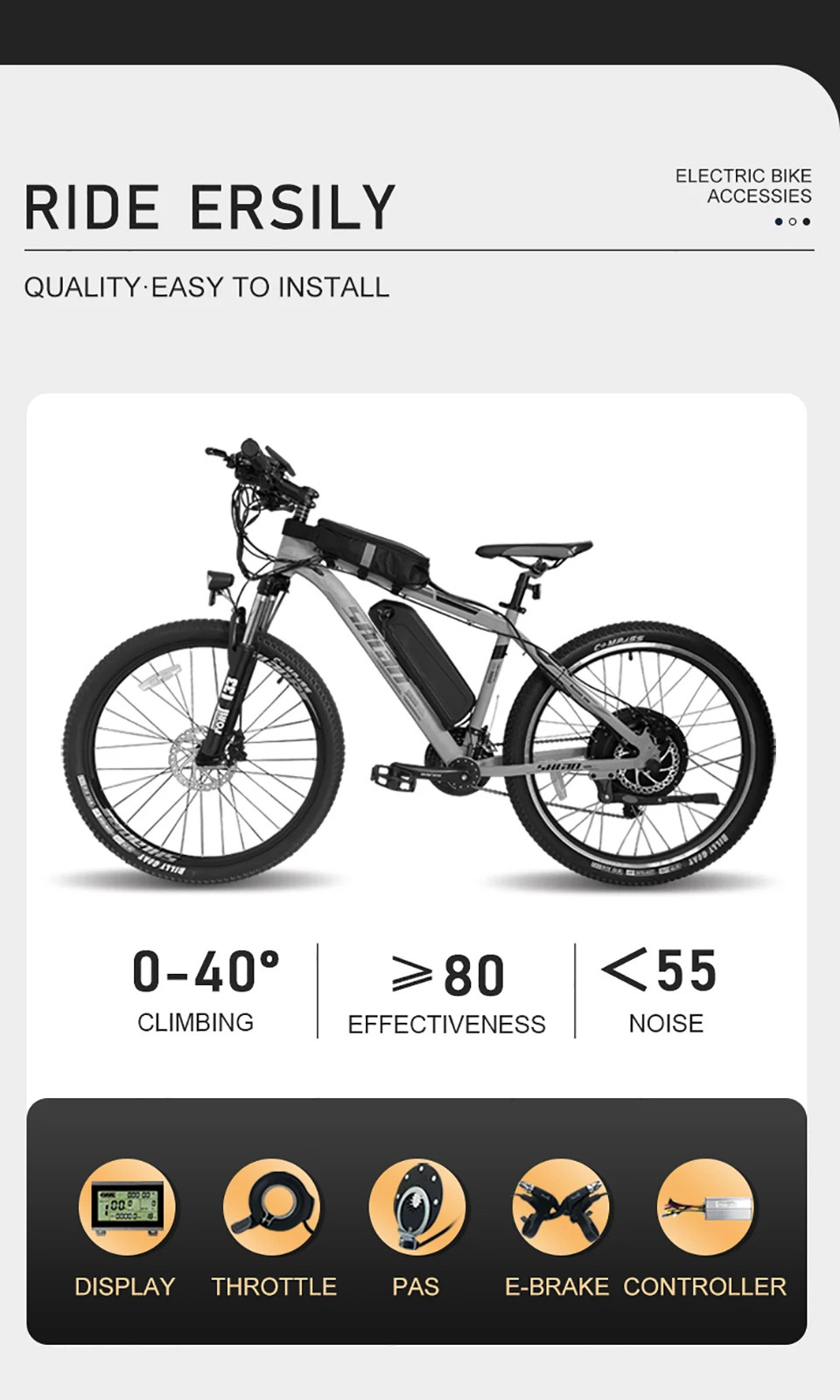 Electric Bike Controller 36V 48V 15A-30A All Waterproof Brushless 250W-1000W