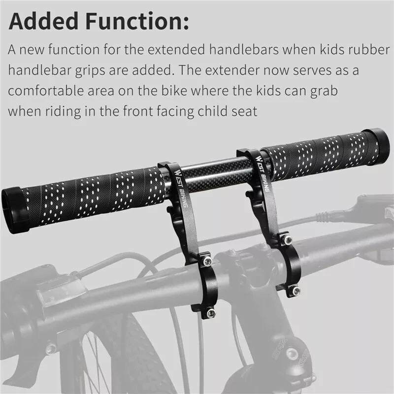 West Biking Bicycle Handlebar Extender Carbon Fiber Double Clamp Mount 18-35mm