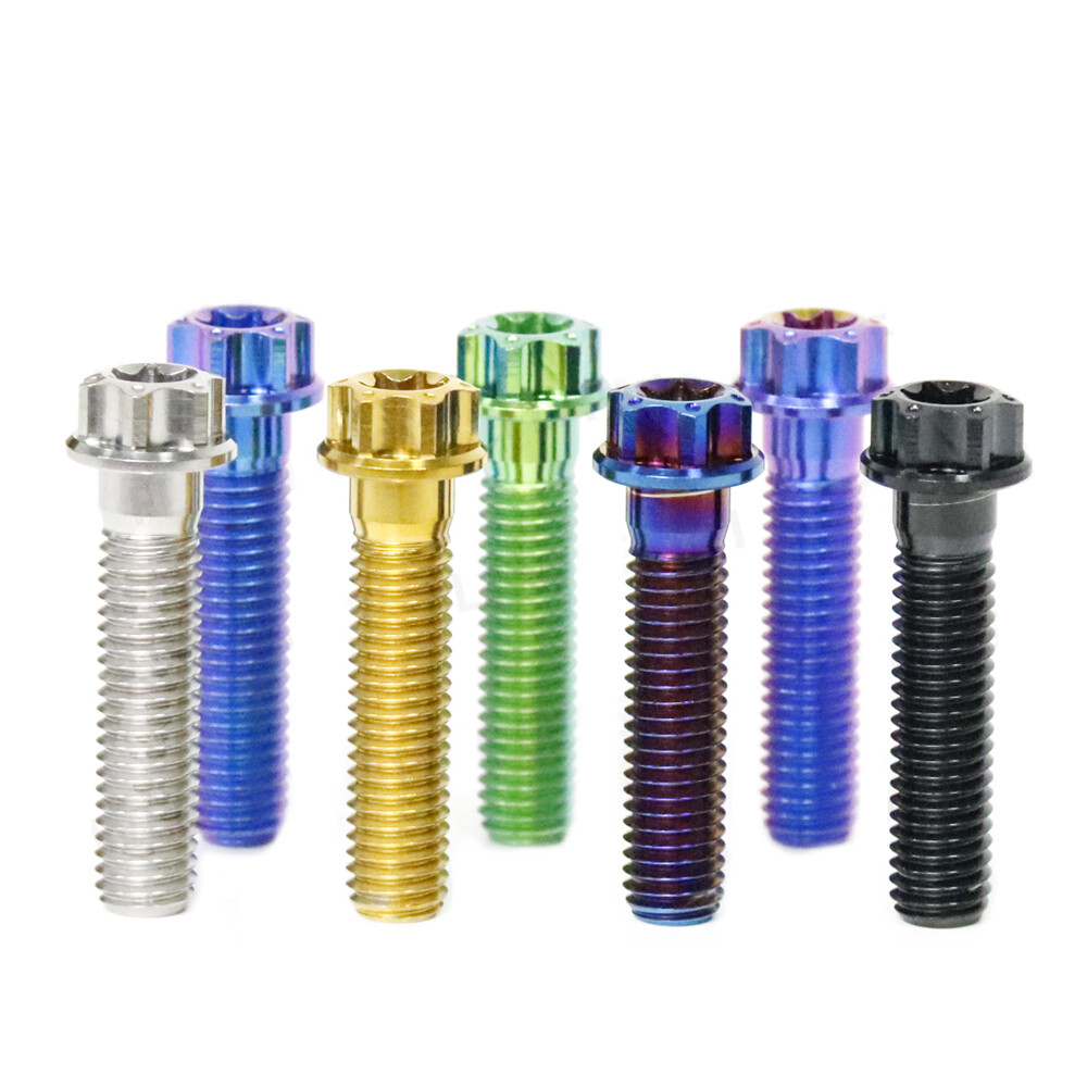 M8x20 25 30 35 40 45 50mm Titanium Screw Flange Bolt Fastener 7 Color (optional）