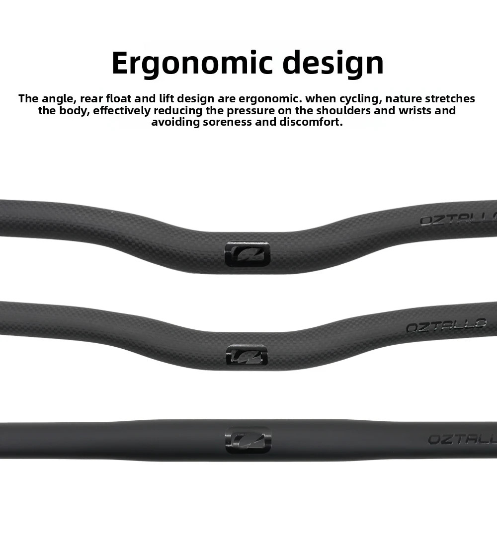 Carbon Fiber Mountain Bike Handlebars 25.4mm Clamp Diameter Flat Riser Bar