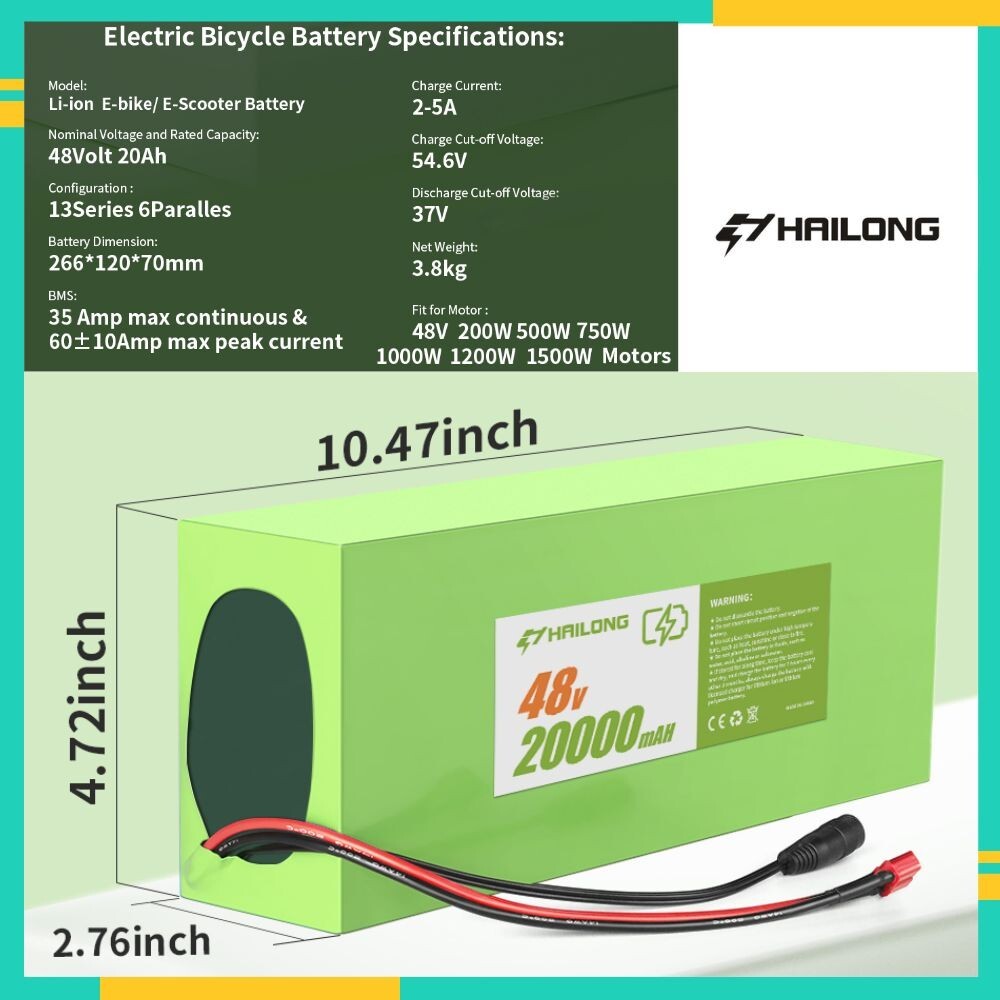 New 36V 48V 52V Electric Rechargeable Battery Ebike Electric Bicycle Battery