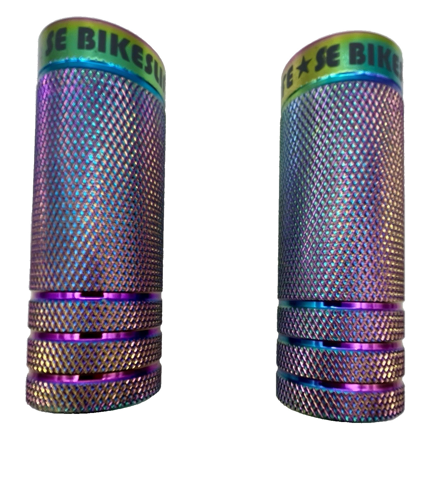 SE Bike Wheelie Pegs Alloy Steel Rainbow Big Flyer Mode Oil Slick BMX Bike