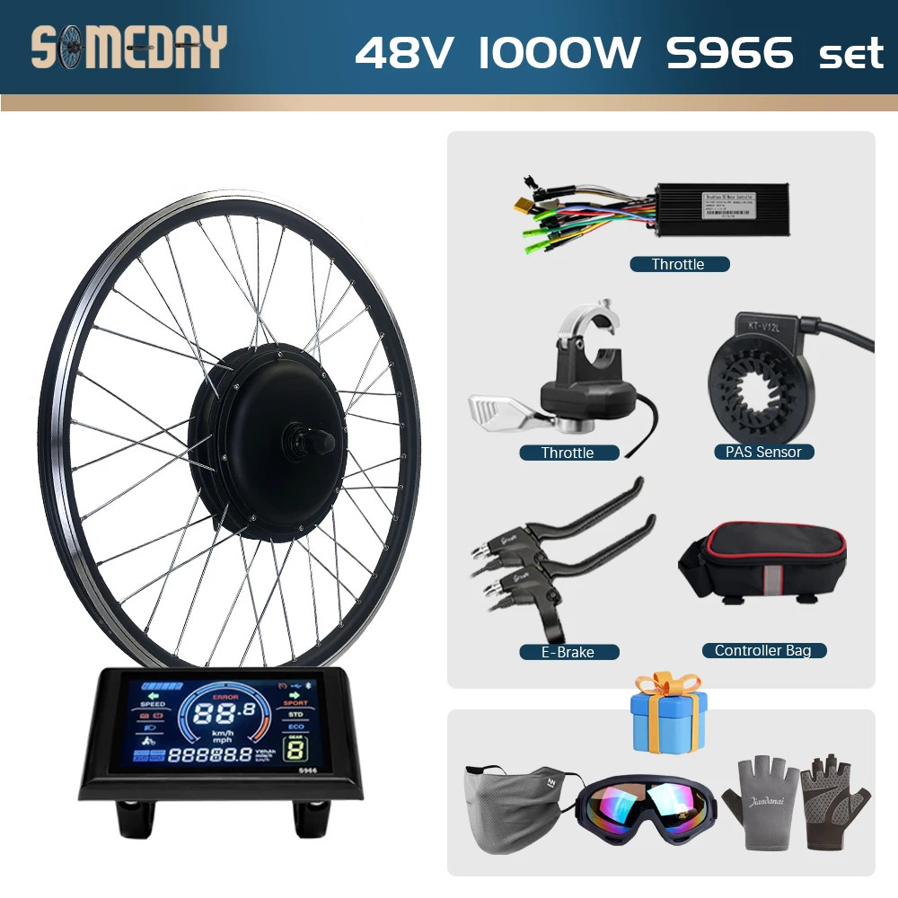 E-bike Conversion Kit 48V 1000W Front Brushless Gearless Hub Motor Wheel