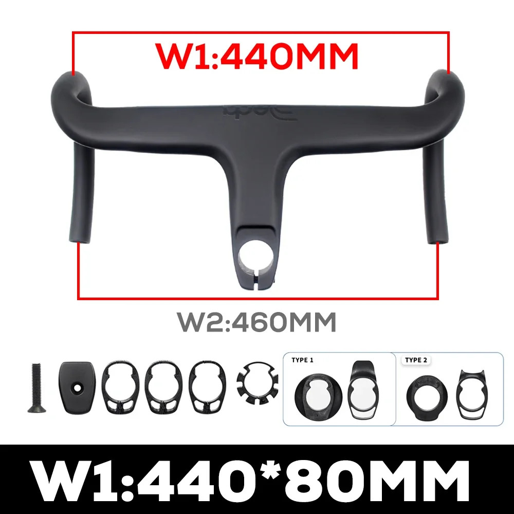 Road Bicycle Stem -10° Internal Cable Integrated Carbon Handlebar With Spacers