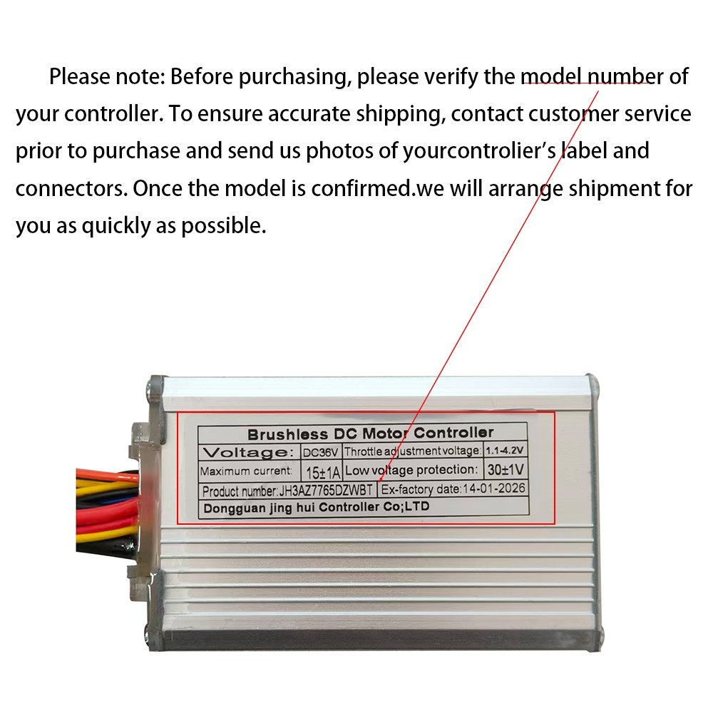 Brushless Motor Controller JH3AZ7765DZWBT 36V 15A Electric Bike Conversion Kit
