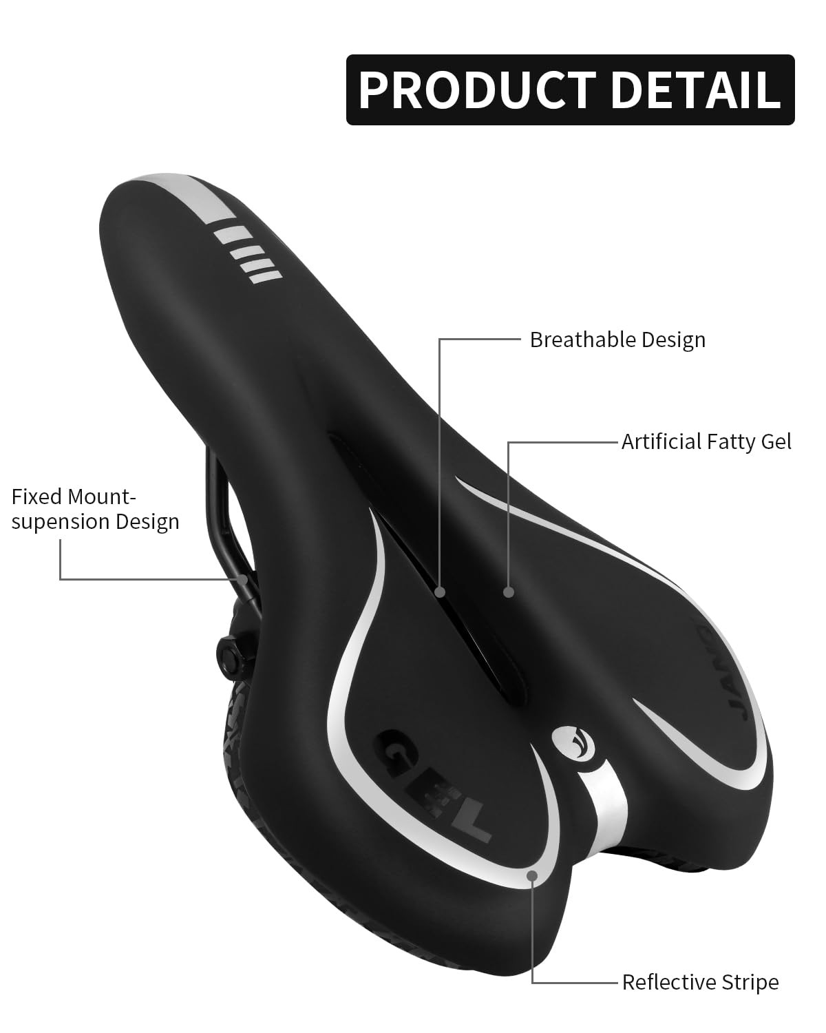 MTB Gel Bike Seat Cushion Mountain Bicycle Saddle Soft Breathable Waterproof