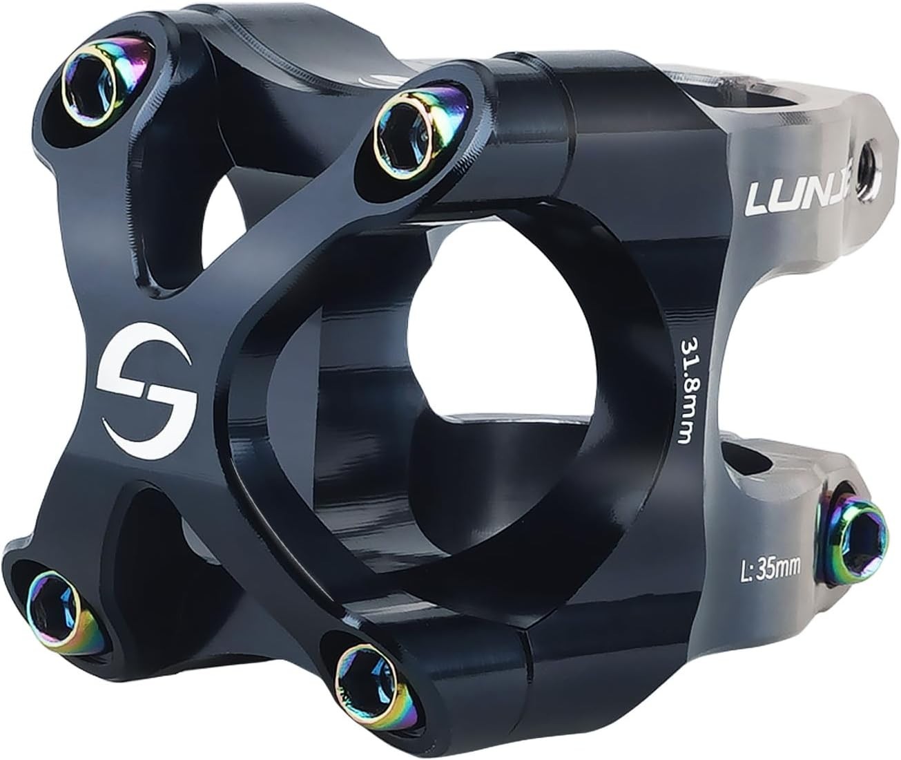 LUNJE 31.8mm MTB Bike Stem CNC Aluminum Alloy Short Handlebar Riser Road Bicycle