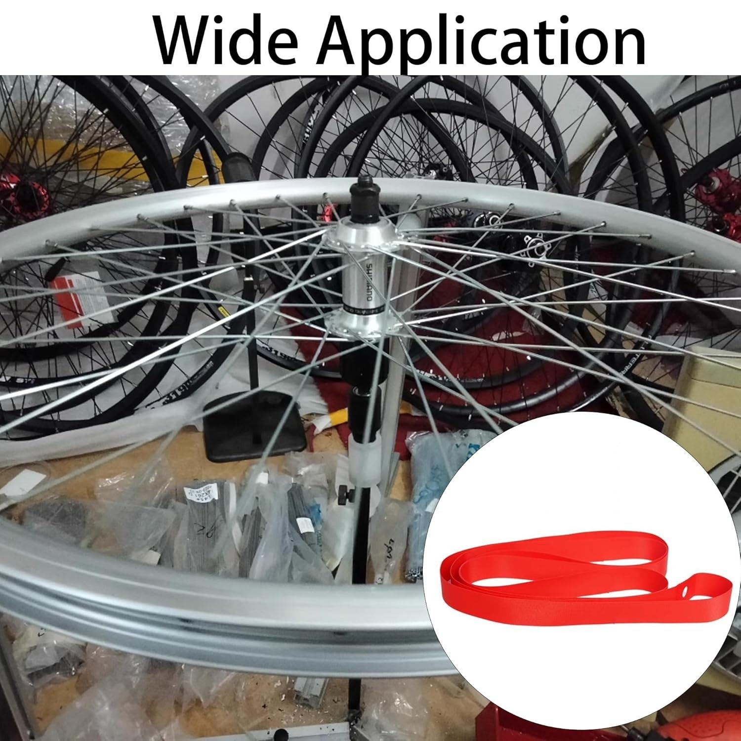 Puncture Resistant 26” Rim Tape – 2Pcs Red Elastic PVC for Mountain & Road Bikes