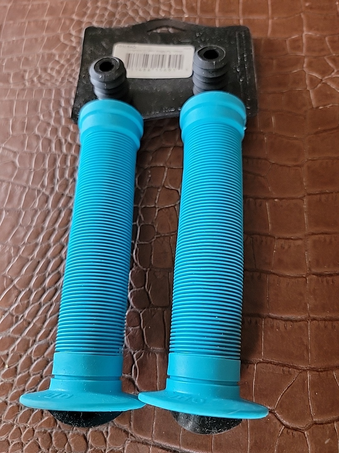 ODI Soft Flanged TEAL Blue Longneck Grips Softies BMX Bikes / Scooters 143mm