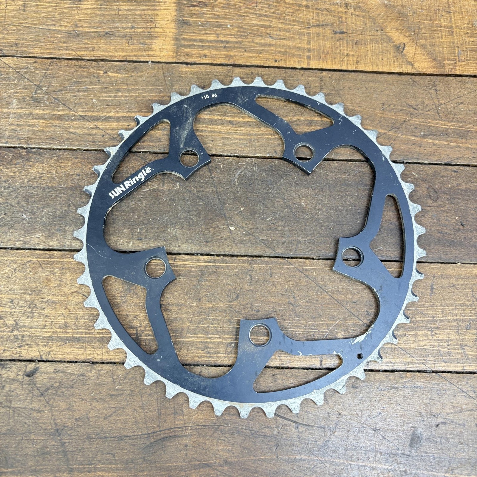 Sun Ringle 46T Chainring 110 BCD 5-Arm Black Aluminum Road MTB Bike