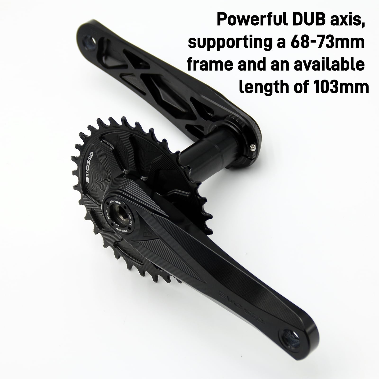 EVOSID Mountain Bike Crankset, Hollow Crank Arm 160/165/170MM CNC Aluminum Al…
