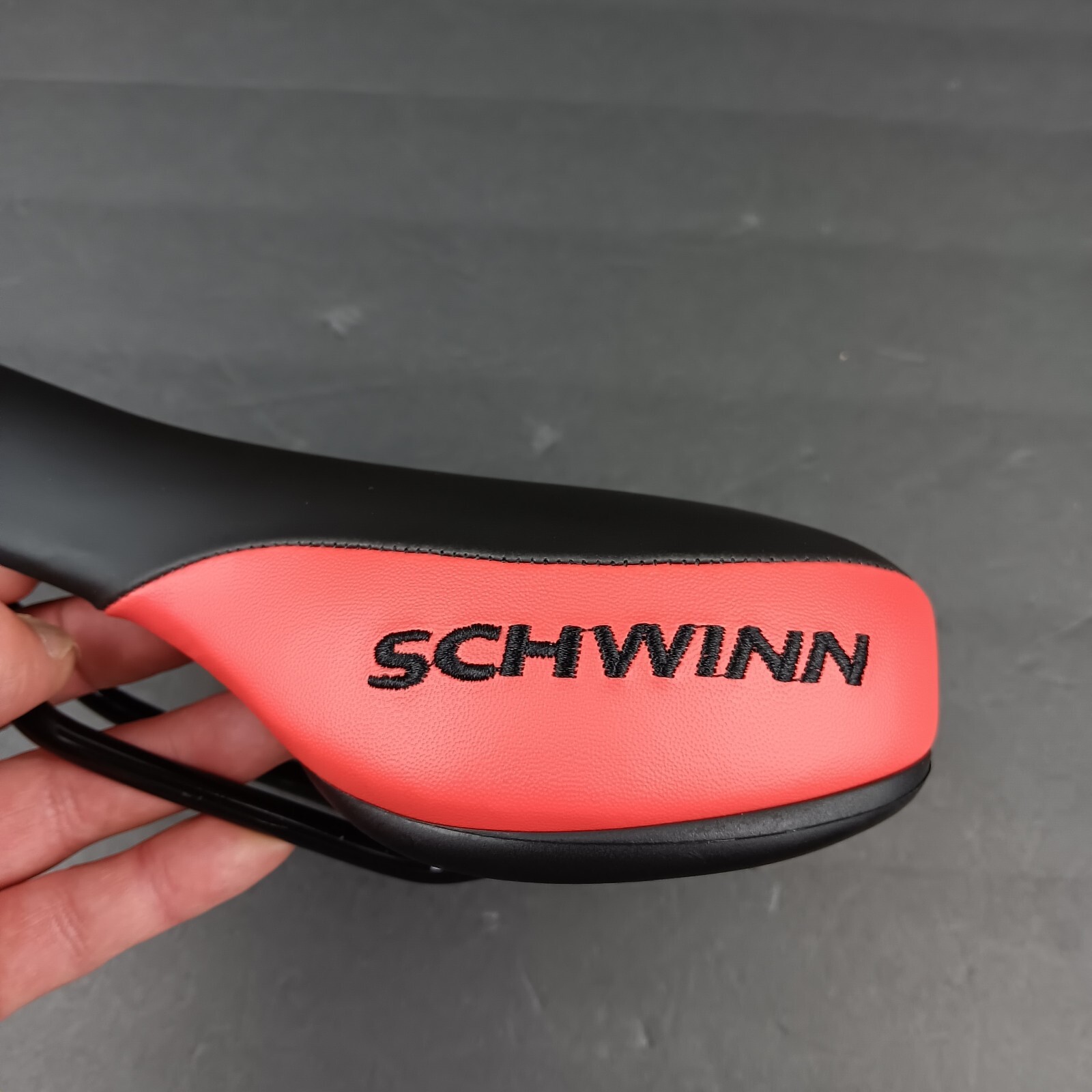 Schwinn Bicycle Seat Black & Red Saddle 10 1/4″ × 6 1/4″ Inches