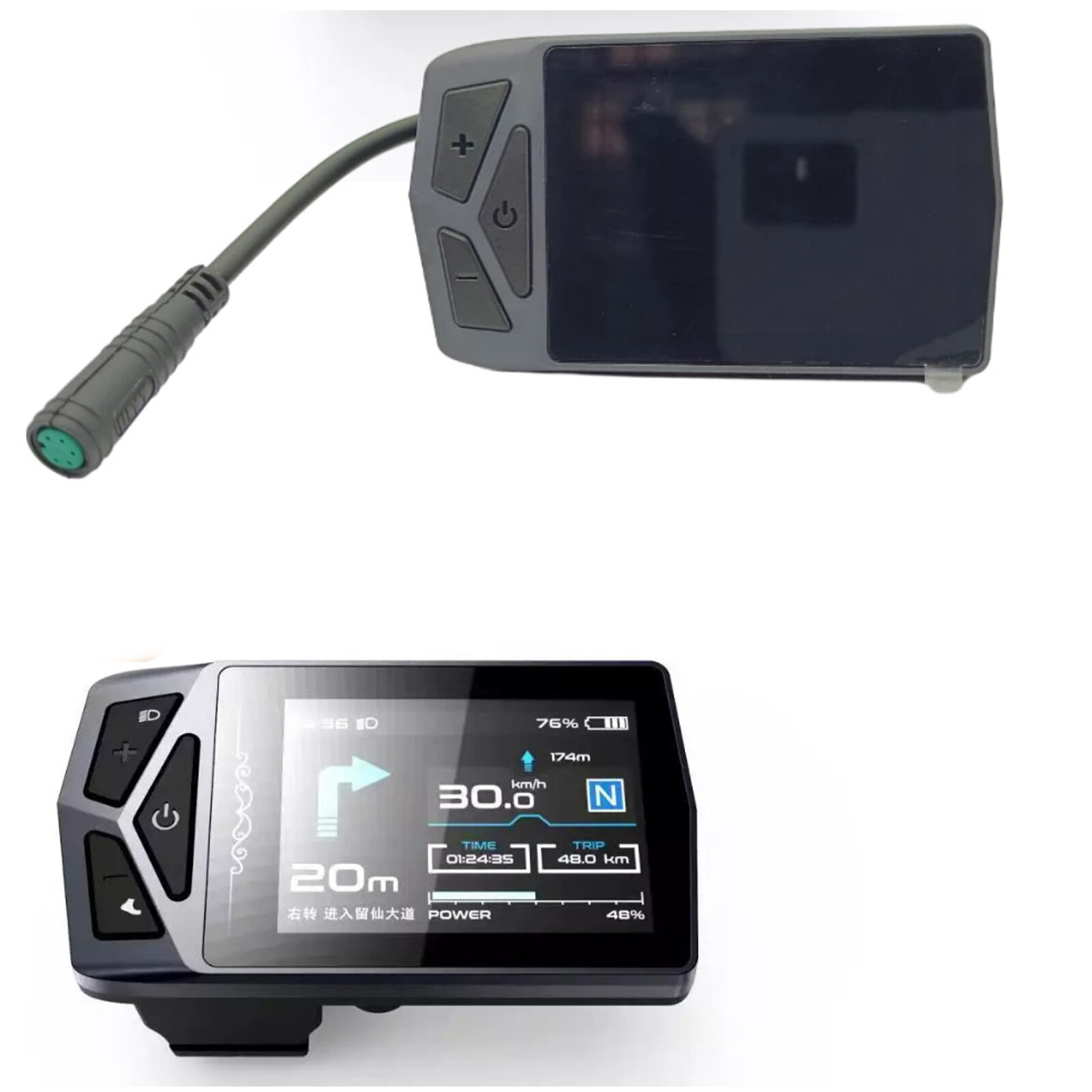 E-bike 36V 48V 52V Ebike IPS LCD Display NAVI Panel Control For BBS UART Bafang