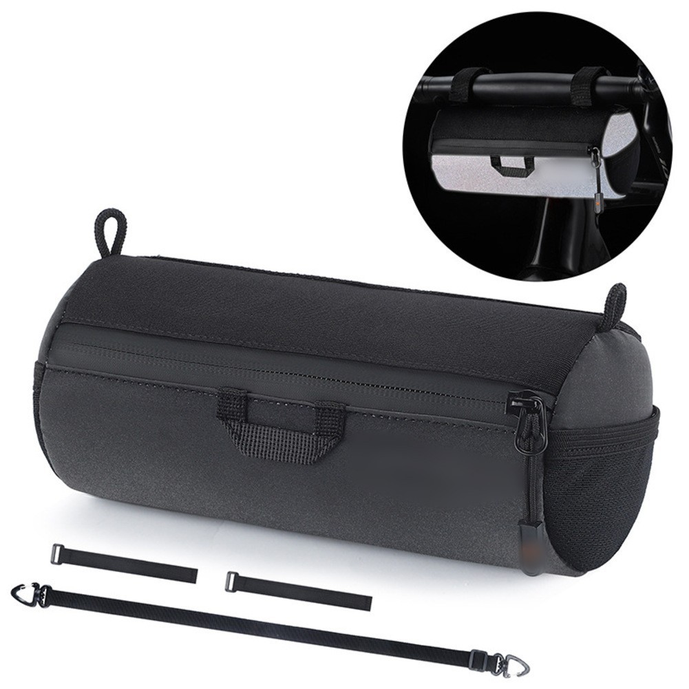 Spacious 1L Bike Handlebar Bag with Secure Attachment and Reflective Design