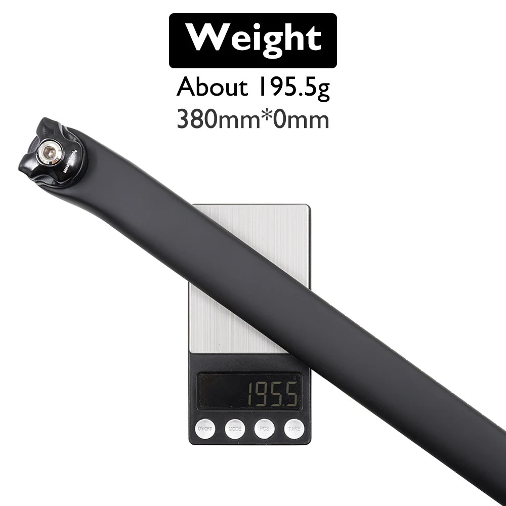 D-Shaped Matte Carbon Fiber Bicycle Seatpost 0mm Offset 300mm 380mm Length
