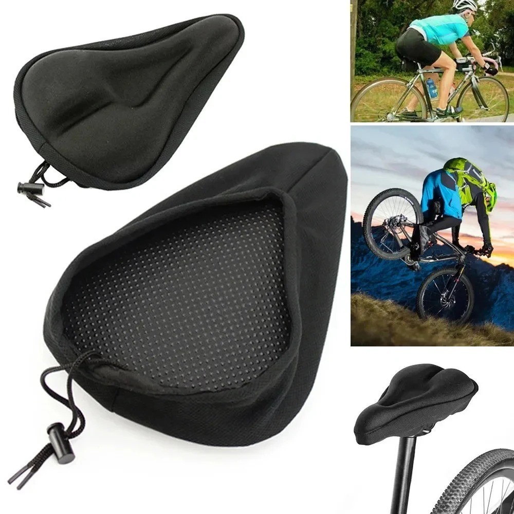 Soft Padded Bicycle Wide Seat Cover Gel Cushion Sporty For Mountain Bike Saddle