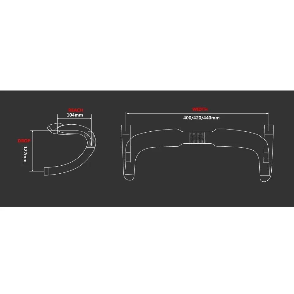 Full Carbon Road Bike Handlebar Drop Bar Matt/Gloss 31.8*380/400/420/440mm