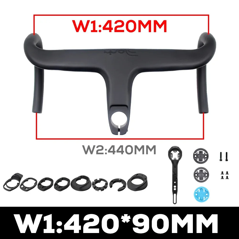 Carbon Fiber Bicycle Integrated Nternal Cable Handlebar with Spacers and Mount