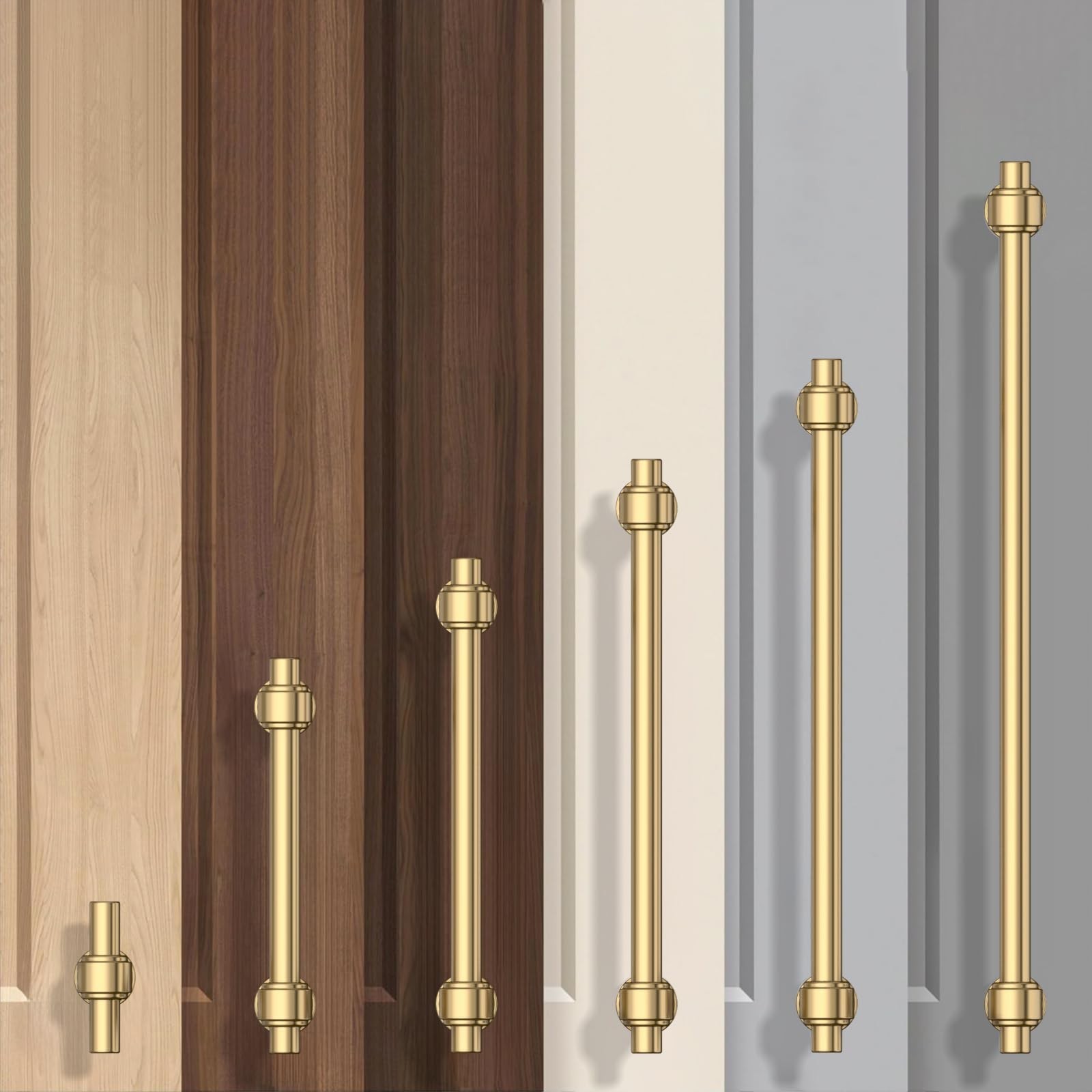 10 Pack 1″(25mm) Champagne Gold Cabinet Knobs for Cabinets Kitchen Drawers Pu…