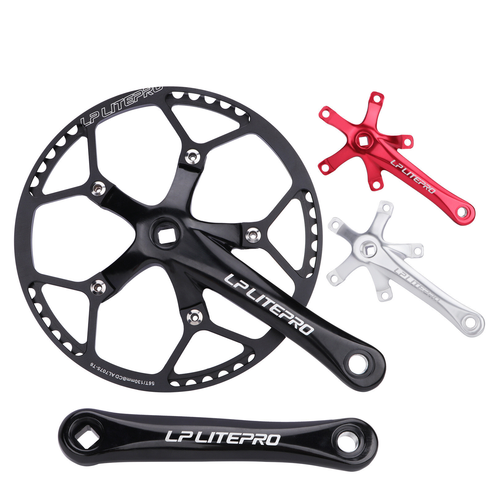 Litepro Bike Crankset Chainring Folding Bike Square Hole Crank Chainring BCD130