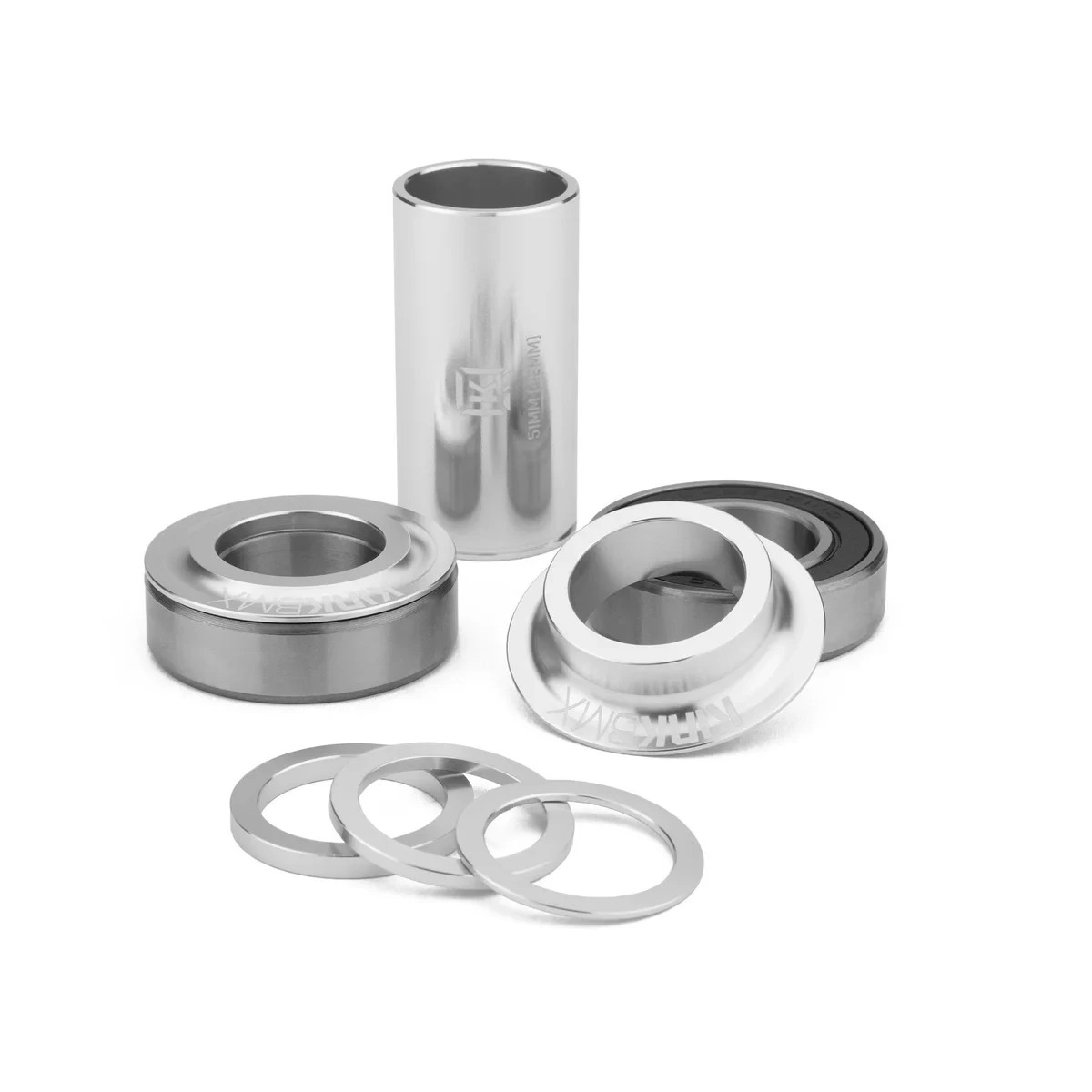 KINK BMX MID BOTTOM BRACKET KIT – SEALED BEARINGS – 19mm – SILVER