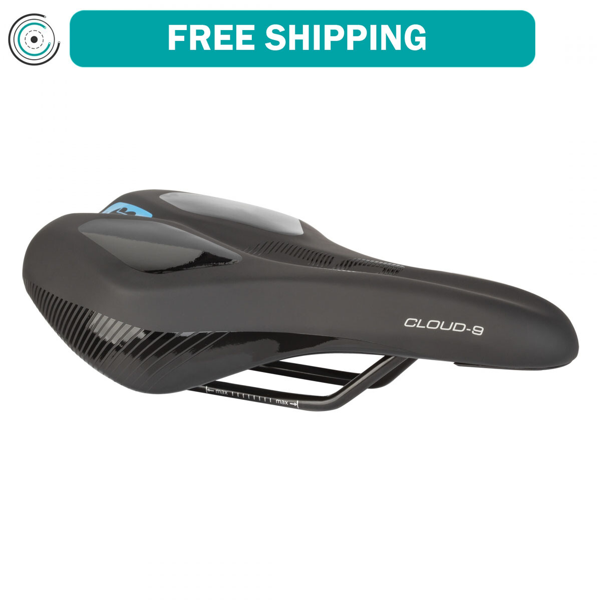 Cloud-9 Unisex Medium Sport Saddle Kush Plus Memory Foam Road MTB Unisex Black