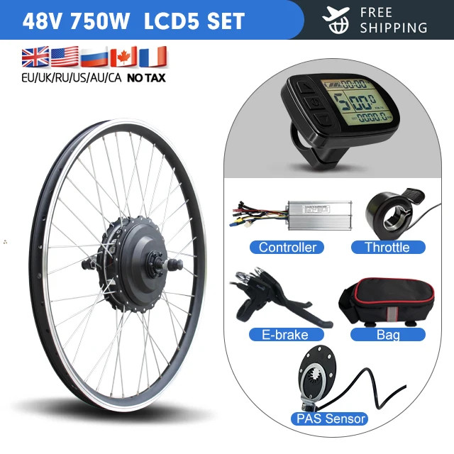 E-bike Conversion Kit 750W 48V Rear Cassette Brushless Gear Hub Motor Wheel