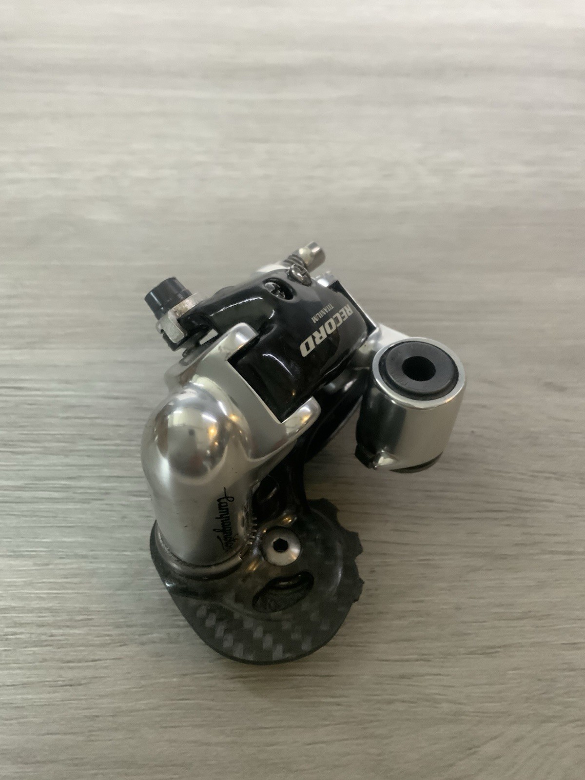 CAMPAGNOLO RECORD TITANIUM REAR DERAILLEUR CARBON TITANIUM 10 OR 9 SPEED