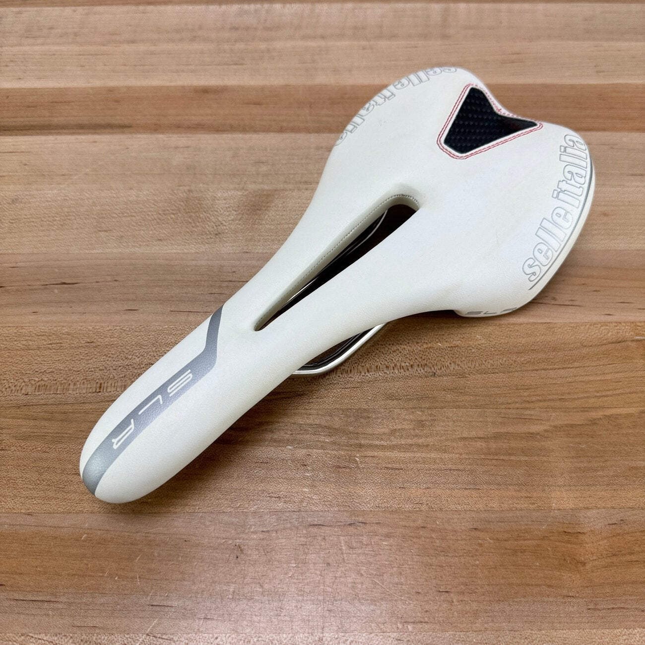 Selle Italia SLR 135mm 7x7mm Titanium 316 Rails White Bike Saddle 234g