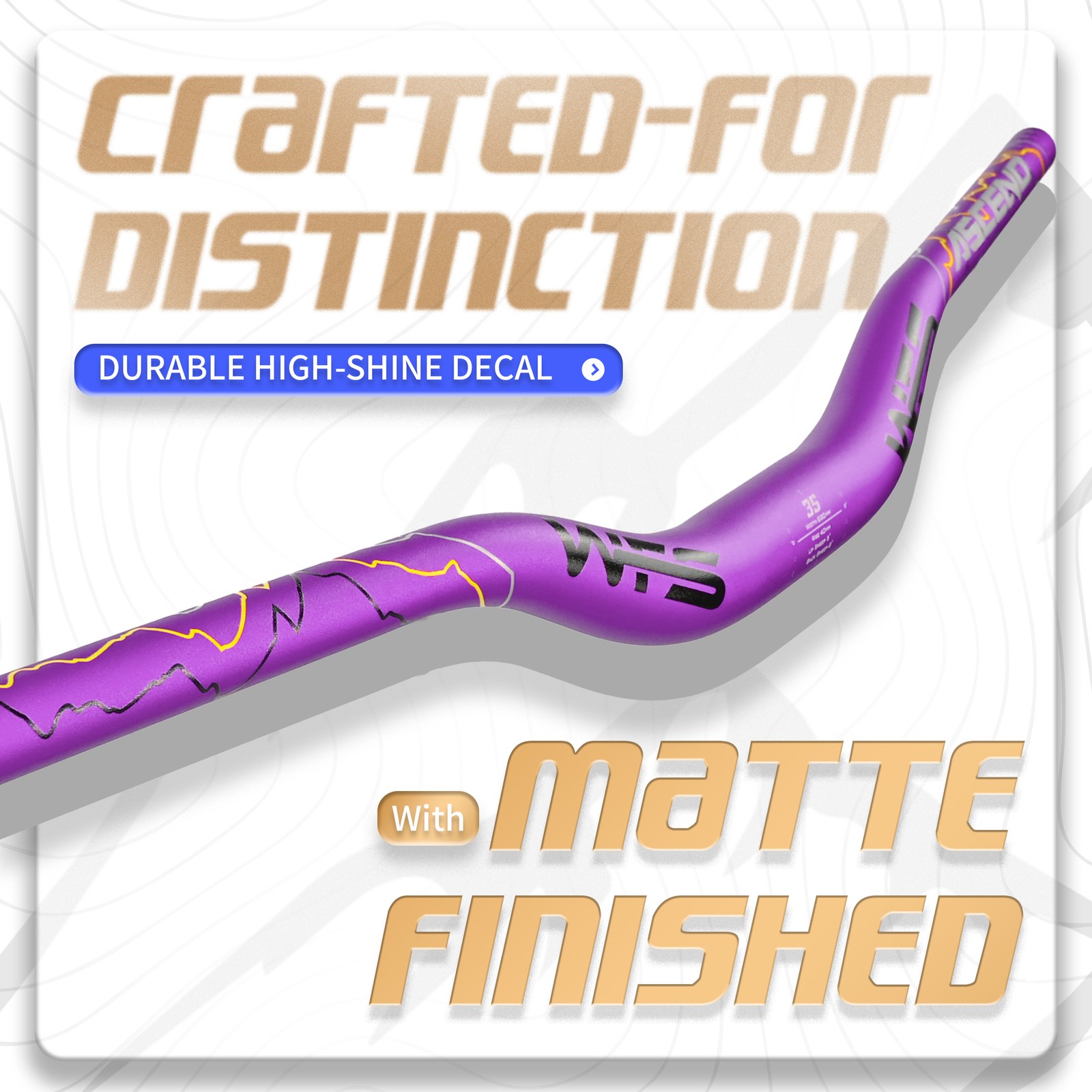 WFS Ascend 35 x 820mm Handlebar 40mm Rise, Purple